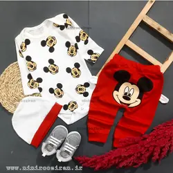 سه تیکه نوزادی طرح تمام چاپ میکی موس