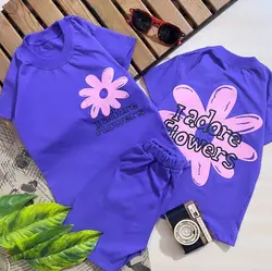 تیشرت شلوارک گل بابونه