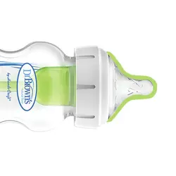 شیشه شیر 2 کاره طلقی پهن 270 میل طرحدار صورتی دکتر براون Dr Brown's Sippy Bottle