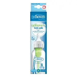شیشه شیر طلقی باریک 250میل دکتر براون آپشن پلاس   Dr Brown's Natural Flow Options Narrow Neck Baby Bottle 250ml
