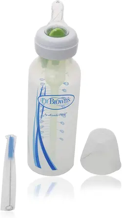 شیشه شیر طلقی باریک 250میل دکتر براون آپشن پلاس   Dr Brown's Natural Flow Options Narrow Neck Baby Bottle 250ml