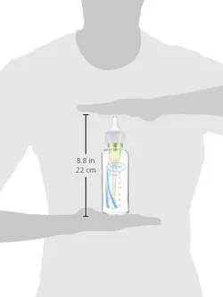 شیشه شیر پیرکس باریک 250 میل آپشن پلاس  دکتر براون Dr Brown's Glass Baby Bottle