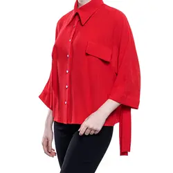 شومیز زنانه آستین کیمونو گره ای کد T0003