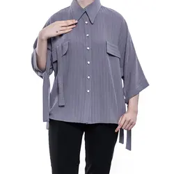 شومیز زنانه آستین کیمونو گره ای کد T0003
