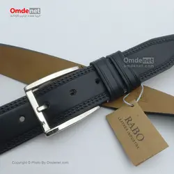 کمربند چرم مصنوعی 4 سانت کلاسیک چاپ دو دوخت (جین 12 تایی)