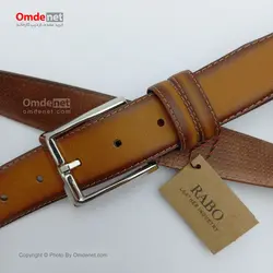 کمربند چرم مصنوعی 3.5 سانت کلاسیک ساده دور دوخت (جین 12 تایی) کد 286