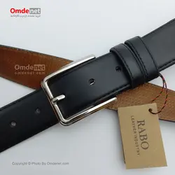 کمربند چرم مصنوعی 3.5 سانت کلاسیک ساده دور دوخت (جین 12 تایی) کد 286