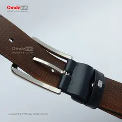 کمربند چرم مصنوعی 3.5 سانت کلاسیک ساده دور دوخت (جین 12 تایی) کد 286