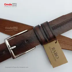 کمربند چرم مصنوعی 3.5 سانت کلاسیک وسط چاپ (جین 12 تایی) کد 287