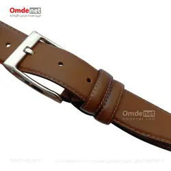 کمربند تک رنگ عسلی کلاسیک زبانه دار 3.5 سانت رابو (جین 12 تایی) کد 156