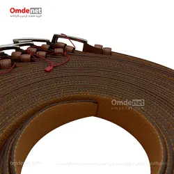 کمربند تک رنگ عسلی کلاسیک زبانه دار 3.5 سانت رابو (جین 12 تایی) کد 156