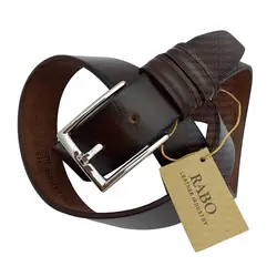 کمربند چرم طبیعی 3.5 سانت کلاسیک بدون چاپ (جین 12 تایی) کد 187