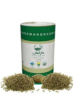 عدس ارگانیک 900 گرمی قوطی دارامان