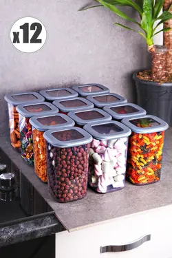 مجموعه 12 تایی ظروف بزرگ نگهداری مواد غذایی - 1200 میلی لیتری MCH07919