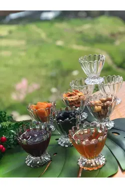 ست 6 عددی ظروف بستنی خوری کریستال مگنولیا LİLYA0077