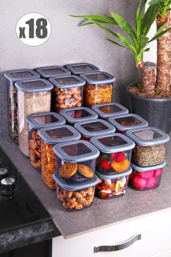 مجموعه 18 پارچه ظروف نگهدارنده مواد غدایی Kitchen Life -  MCH07842