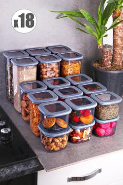 مجموعه 18 پارچه ظروف نگهدارنده مواد غدایی Kitchen Life -  MCH07842