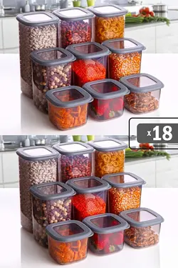 مجموعه 18 پارچه ظروف نگهدارنده مواد غدایی Kitchen Life -  MCH07842