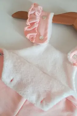 لباس سرهمی نوزادی دخترانه صورتی با روبان Mindytrendy