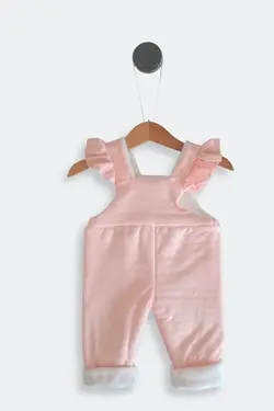 لباس سرهمی نوزادی دخترانه صورتی با روبان Mindytrendy