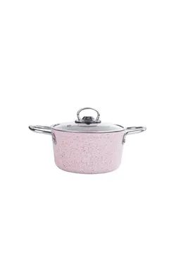ست آشپزی 7 پارچه قابلمه و ماهیتابه صورتی Karaca Biogranit Alfa Pink 153.03.08.081127
