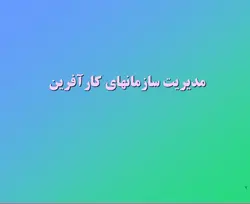 دانلود تحقیق  مدیریت سازمانهای کارآفرین