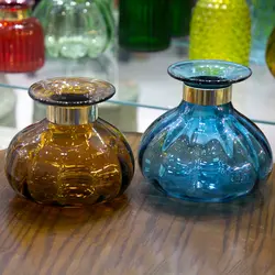 گلدان عدسی گردن برنجی