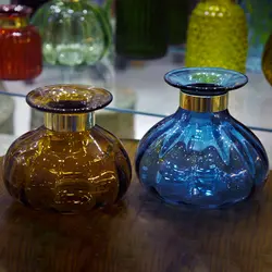 گلدان عدسی گردن برنجی