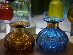 گلدان عدسی گردن برنجی