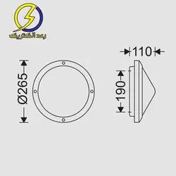 چراغ سقفي-ديواري کرونا (IP66) لامپ خور مازی نور