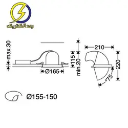 چراغ سقفی زاویه پذیر الینا 20 وات مازی نور