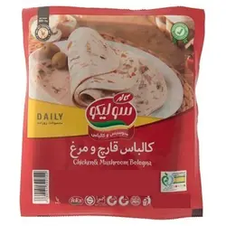 کالباس ورقه ای قارچ و مرغ ۵۵ درصد مرغ ۱۵ درصد قارچ سولیکو مارک کاله ۳۰۰ گرمی