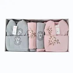 سرویس حوله پالتویی 12 تکه ساتین کد 101