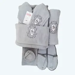 سرویس حوله پالتویی 12 تکه ساتین کد 101