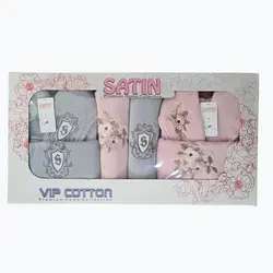 سرویس حوله پالتویی 12 تکه ساتین کد 101