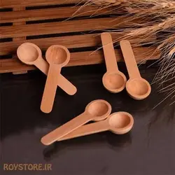 قاشق پیمانه ادویه بامبو کوچک چهار عددی Spoon Bamboo