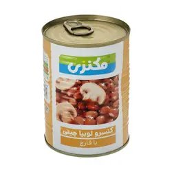 کنسرو لوبیا چیتی با قارچ مکنزی - 380 گرم
