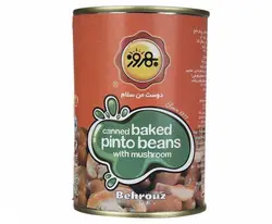 کنسرو لوبیا چیتی با قارچ بهروز - 410 گرمی