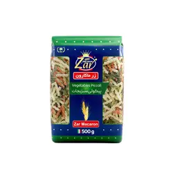 ماکارونی پیکولی سبزیجات زر ماکارون - بسته بندی 500 گرمی