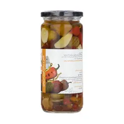 ترشی مخلوط فلفل و زیتون در روغن زیتون گل باز - مقدار 500 گرم