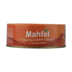 کنسرو تن ماهی و لوبیا چیتی در سس گوجه فرنگی محفل - مقدار 230 گرم