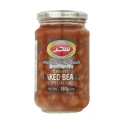 کنسرو خوراک لوبیا چیتی در سس مخصوص سحر - مقدار 380 گرم