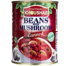 کنسرو لوبیا چیتی با قارچ خوشاب - مقدار 350 گرم