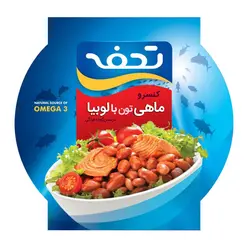 کنسرو ماهی تن و لوبیا چیتی تحفه - مقدار 230 گرم