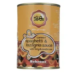 کنسرو مایه ماکارونی و لازانیا با سویا و قارچ بهروز - مقدار 415 گرم