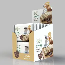 حلوا ارده با شیره خرما برادران عاصمی - مقدار 50 گرم - بسته 12 عددی