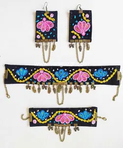 ست کامل گردنبند گوشواره دستبند رشتی دوزی (sz13267)