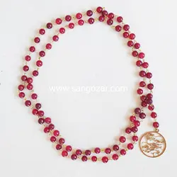 گردنبند بلند یاقوت هندی و مدال وان یکاد استیل sz13291