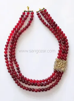 گردنبند مدال طرح جواهر ایتالیایی و یاقوت هندی