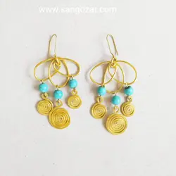 گوشواره برنجی و فیروزه sz13278